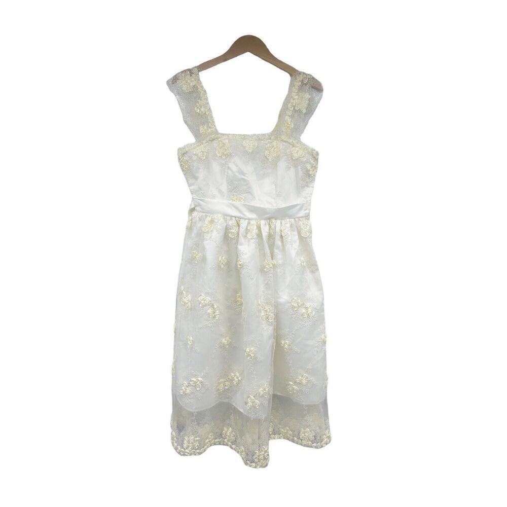 Heart Of Haute‎ Bettie Paige White Cream Lace Formal Wedding Dress Womens 8